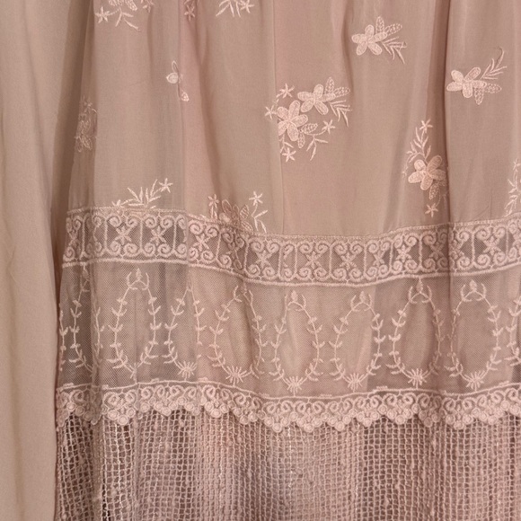 Krazy Kat Rose Pink Sheer Lace Boho Blouse Size L - Picture 2 of 7